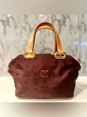 MCM Mini Visetos Nylon Handle Bag EUC